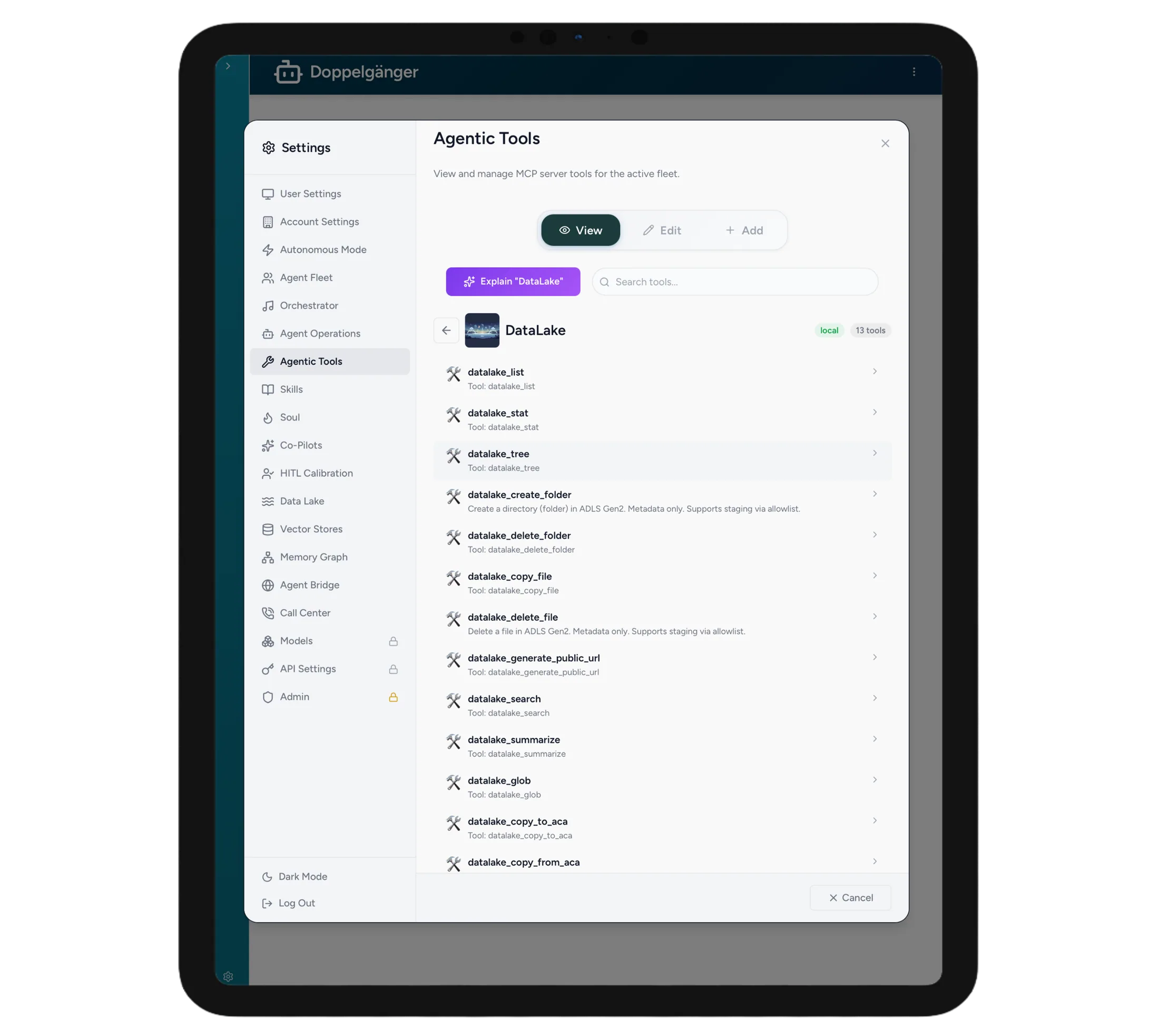MCP tools — governed, permissioned connections to enterprise systems in the ClearData AI platform