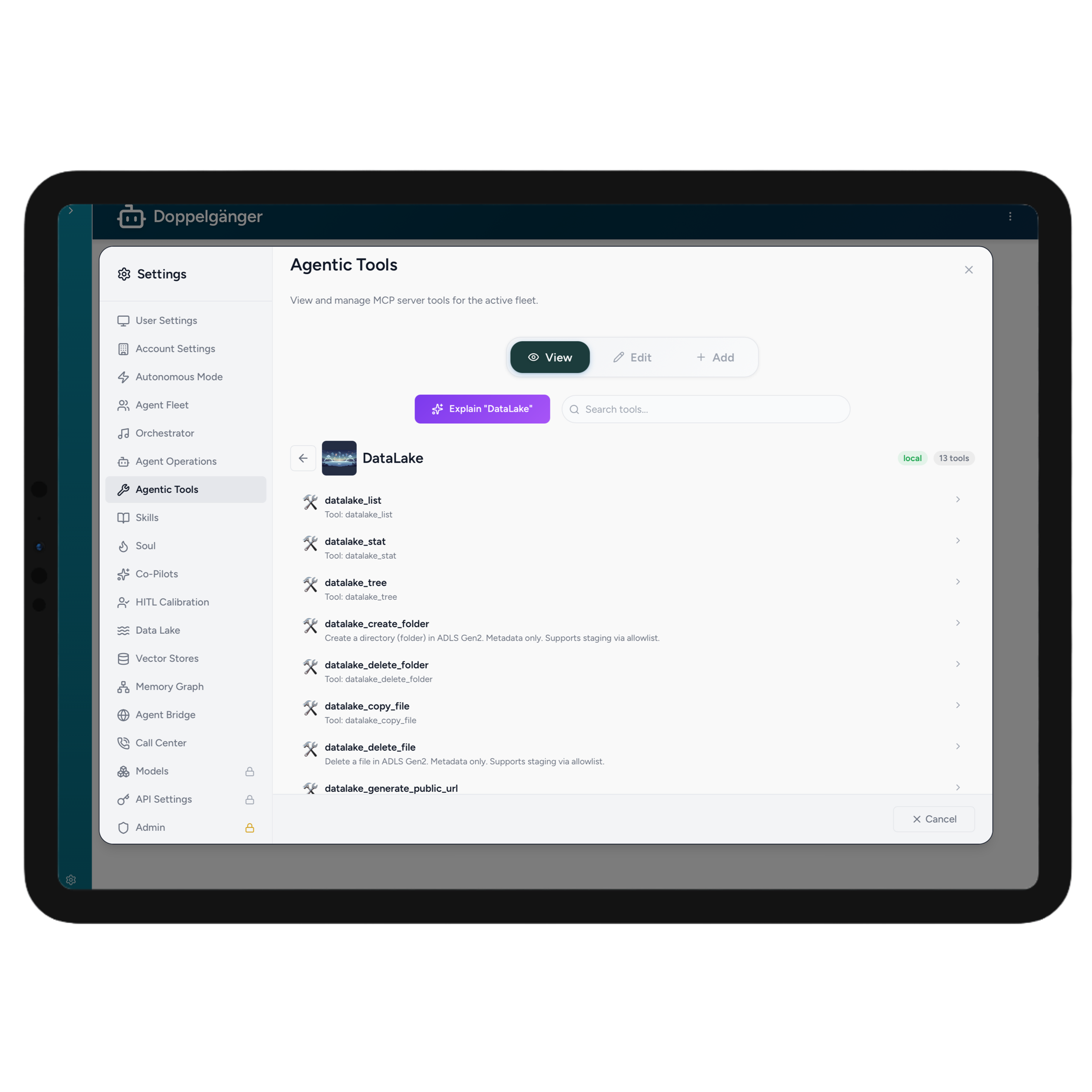 Governed tool connections in the ClearData AI Suite
