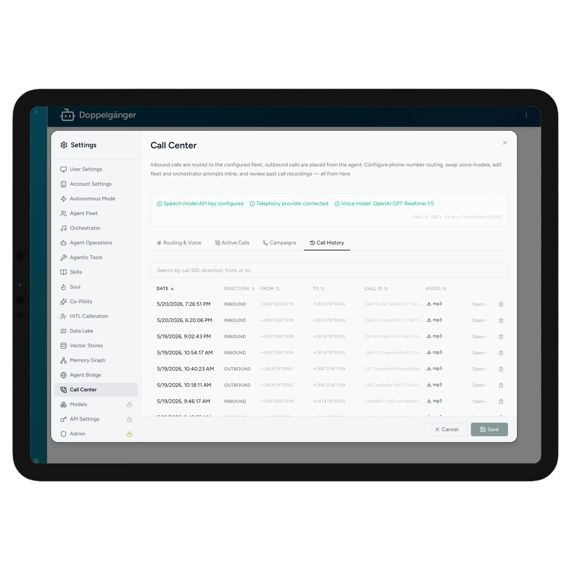 Voice agents and call transcripts in the ClearData AI Suite