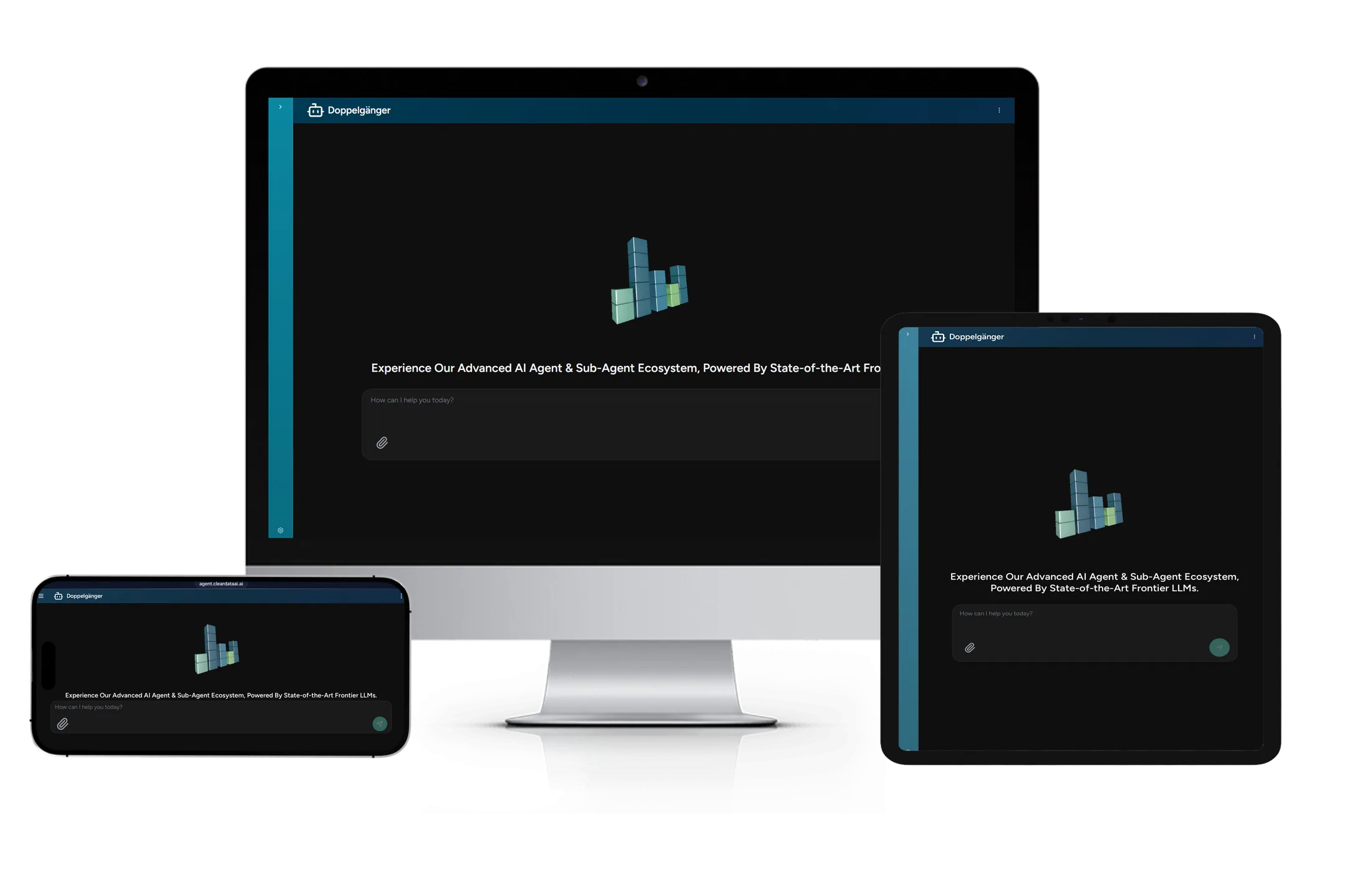 ClearData AI Suite conversational workspace rendering charts and cited answers on demand