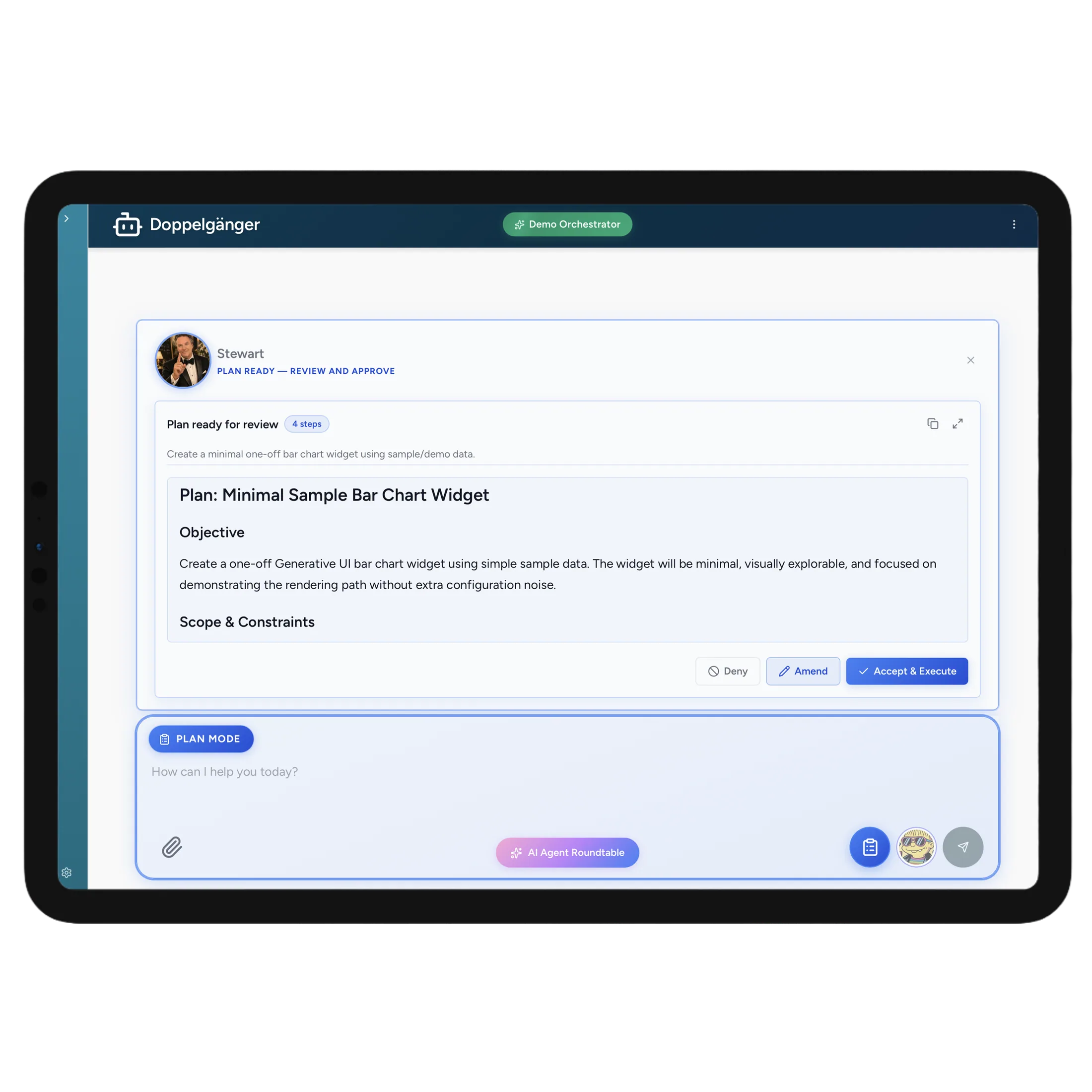 Plan Mode reasoning in the ClearData AI Suite