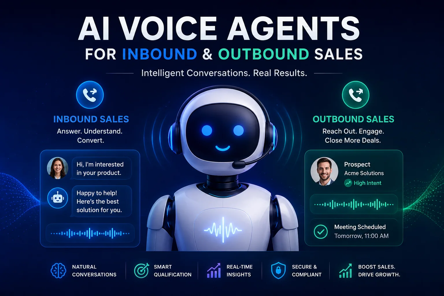 AI voice agents handling inbound and outbound sales calls